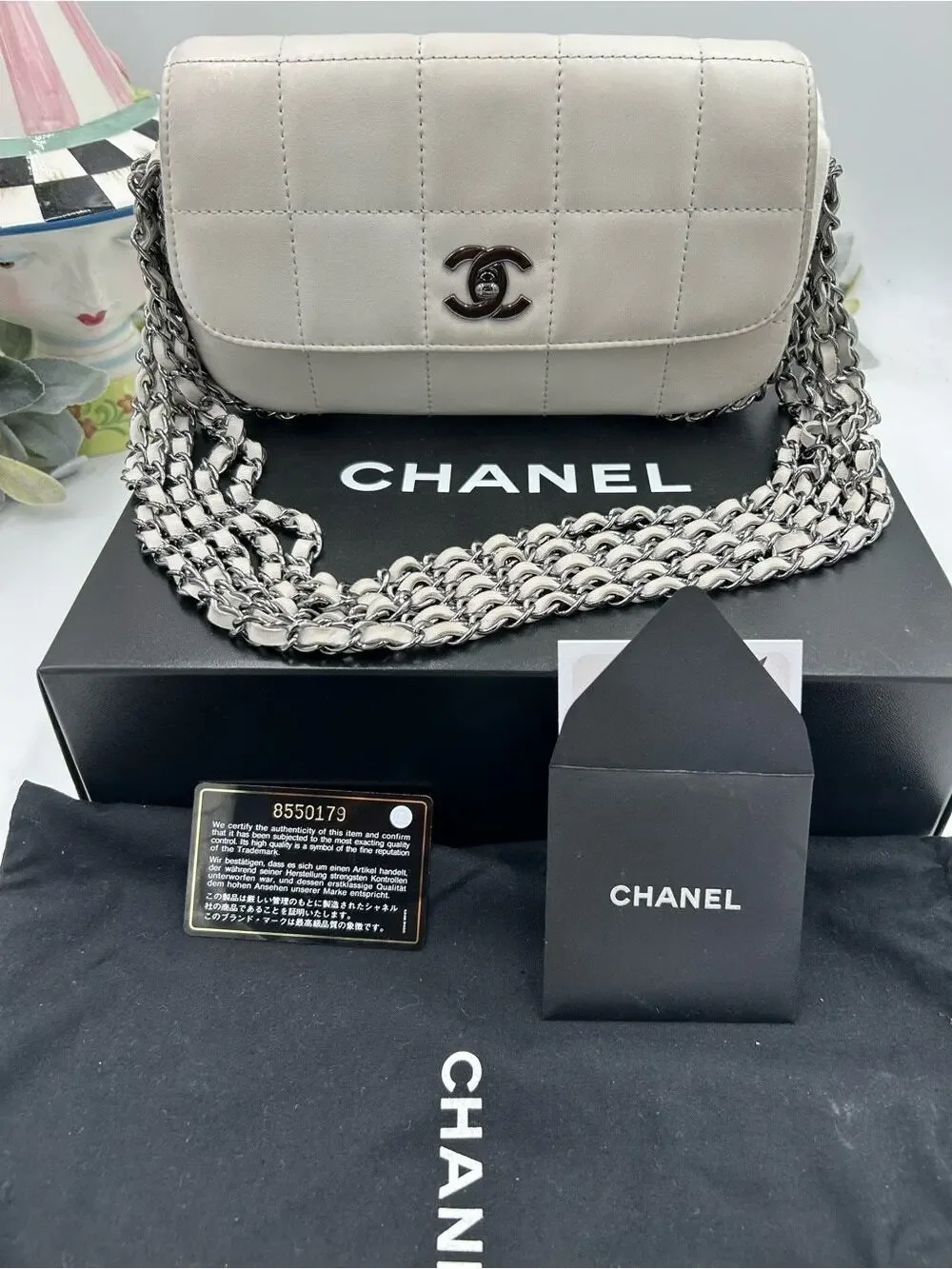 Women's vintage Chanel multi chain quilted flap bag made in Italy PRISTINE